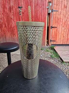 Starbucks Gold Bling Studded Venti Tumbler 24 Oz